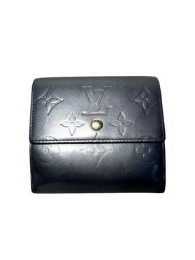 VTG Louis Vuitton Elise Compact Wallet in Monogram Mat Vernis Gray Leather